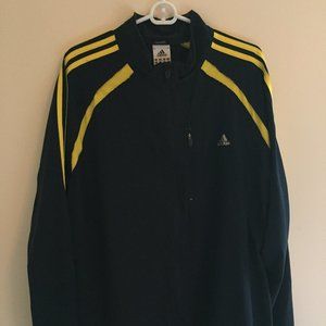 Men's Navy Adidas Jacket with Yellow Details